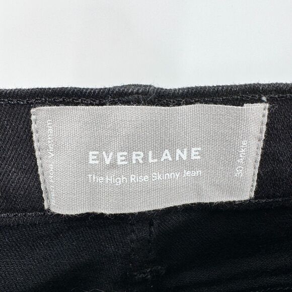 EVERLANE Black High Rise Button Fly Ankle Skinny Jeans Size 30 - Picture 7 of 8